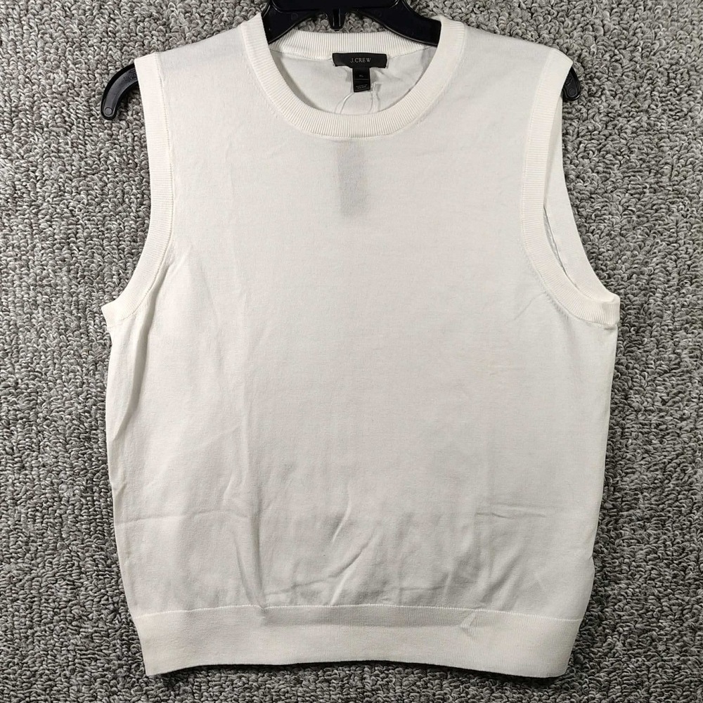 J.Crew Sweater Shell White Sleeveless Knit Crew Neck Women XL